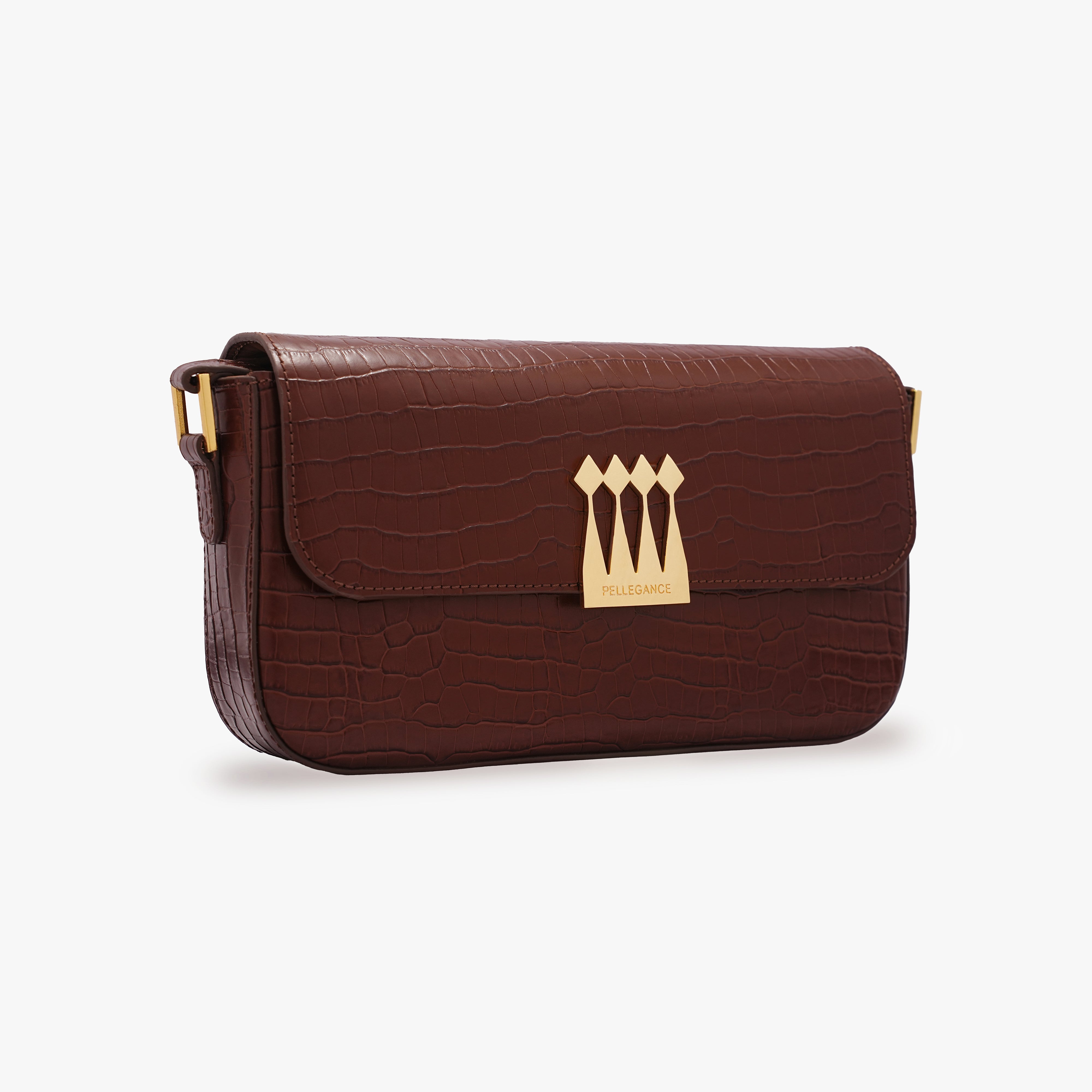 CLASSIC AEVANA SHOULDER BAG IN CROC PRINT CALFSKIN LEATHER