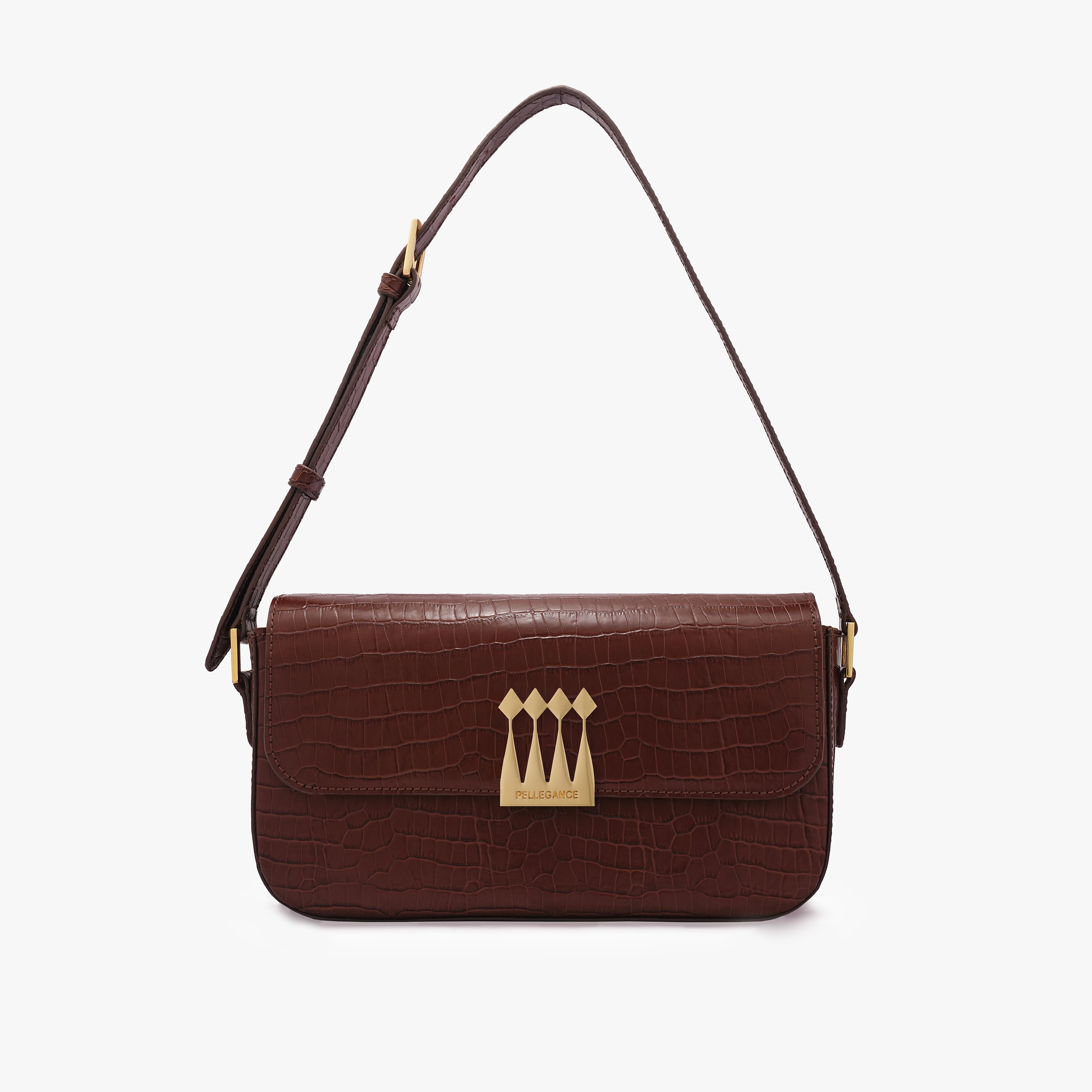CLASSIC AEVANA SHOULDER BAG IN CROC PRINT CALFSKIN LEATHER